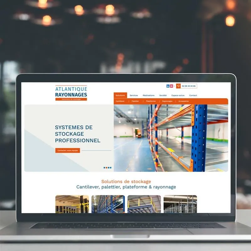 Création du site web d’Atlantique Rayonnages  - Kagency agence web à Nantes